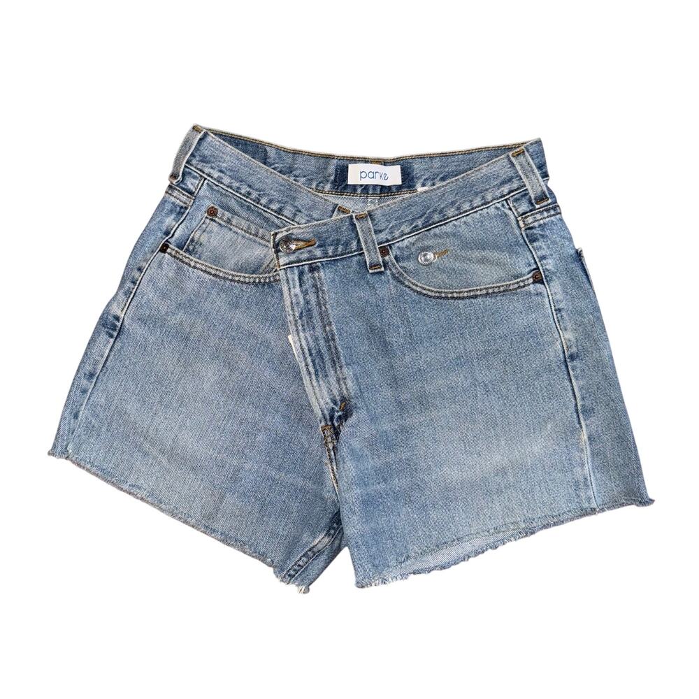PARKER Light Blue Denim Jean Shorts - Women's High-Rise Cutoff